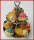 KA194 Two Tier Cake Stand with Cakes