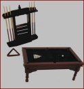 PF014M Snooker/Pool Table & Cue Rack - Mahogany Finish